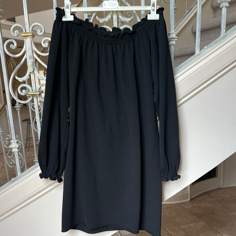 sundays Off-Shoulder Black Dress